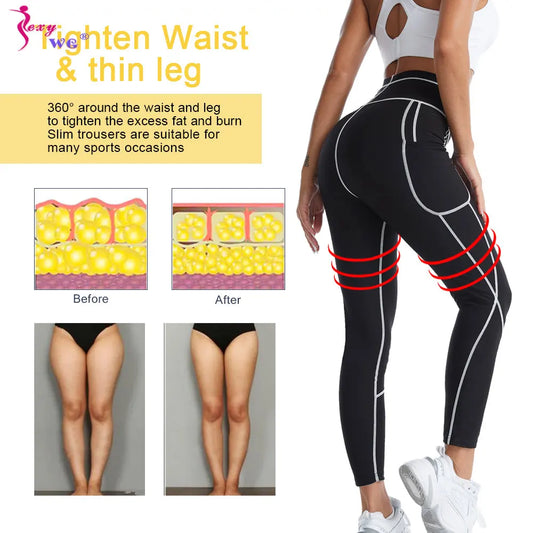 SEXY WG yoga Women Sauna Pants Waist Trainer Leggings