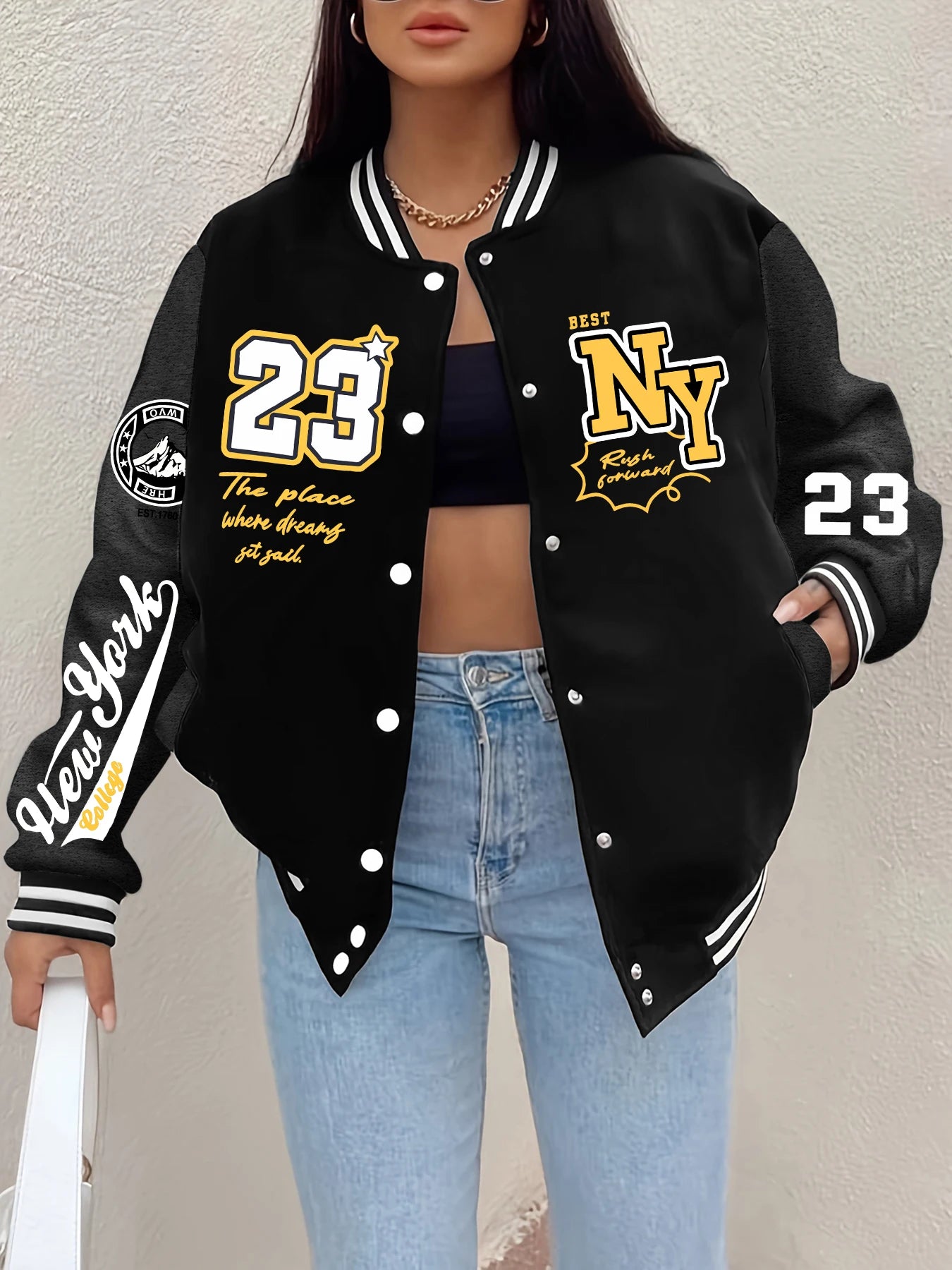 New York Art Letter 23 Printed Women Jacket