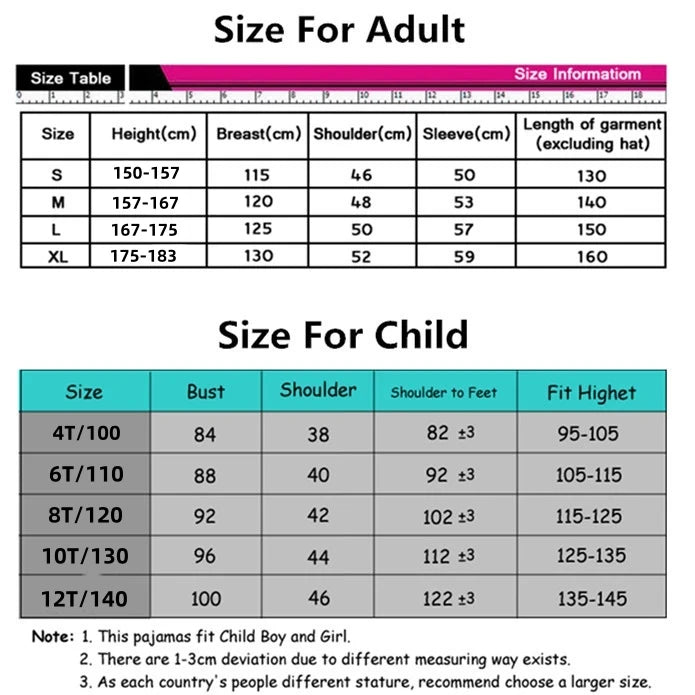 Winter Adult Jumpsuit Men's and Women's Sleepwear Set