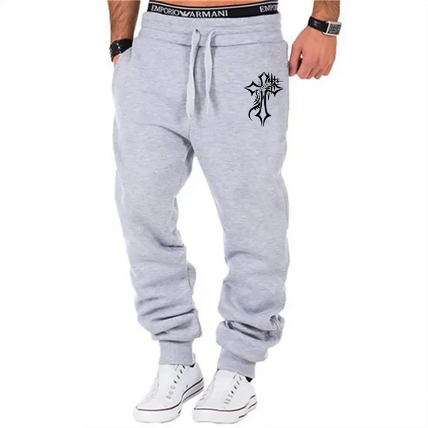 Men's Cross Sweatpants High-quality loose cotton pants jogging pants casual fitness jogging pants four seasons models sweatpants