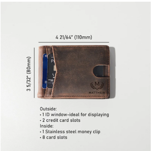 Slim Wallet With Handwriting