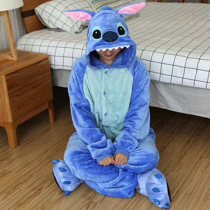Winter Adult Jumpsuit Men's and Women's Sleepwear Set