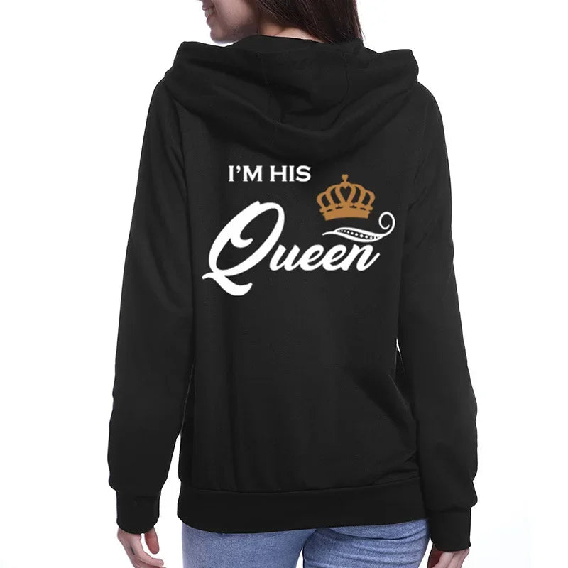 Printing Her King or His Queen Lover Hoodies