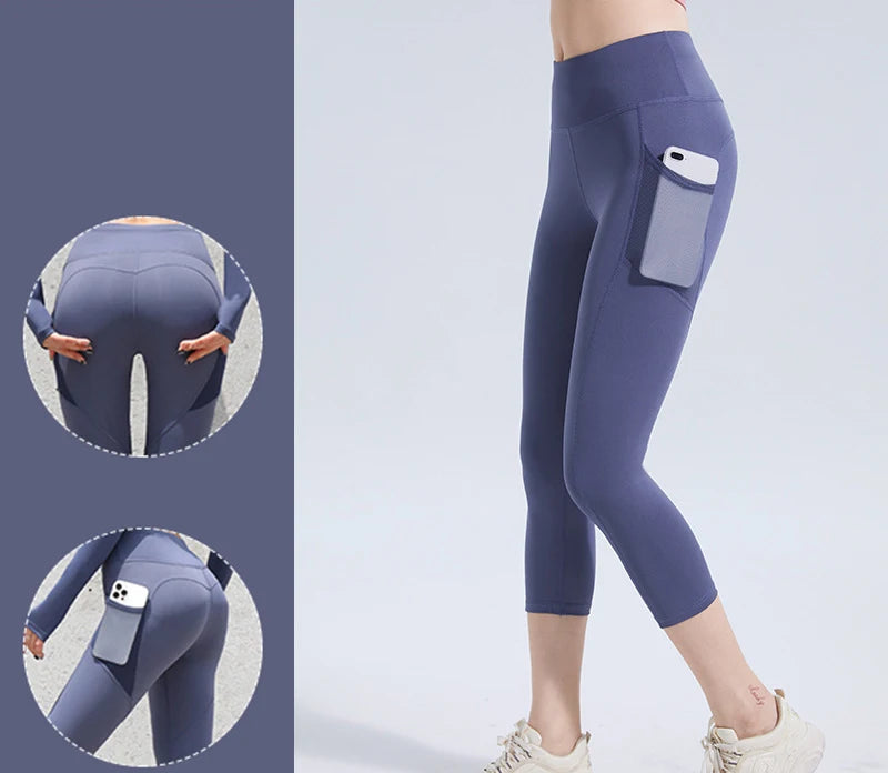 N Women's High Waist Elastic Sports Hip Shorts Yoga Peach Hip Tights