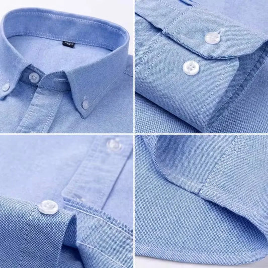 Plus 5XL 6XL Mens Oxford Shirts 100% Cotton Spring Long Sleeve