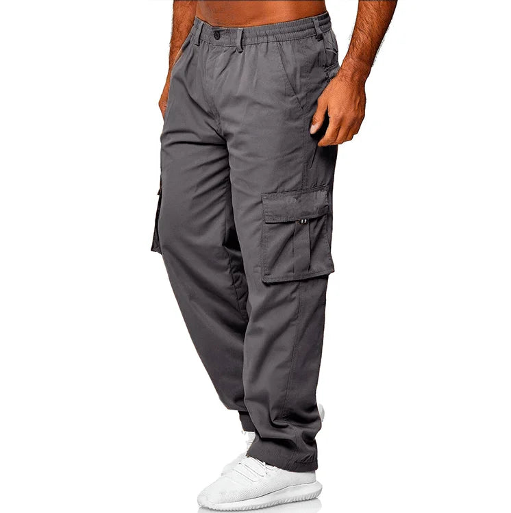 Work pantsNew men's casual multi pocket workwear pants, outdoor loose straight leg long pants, men's fitness pants, casual pants