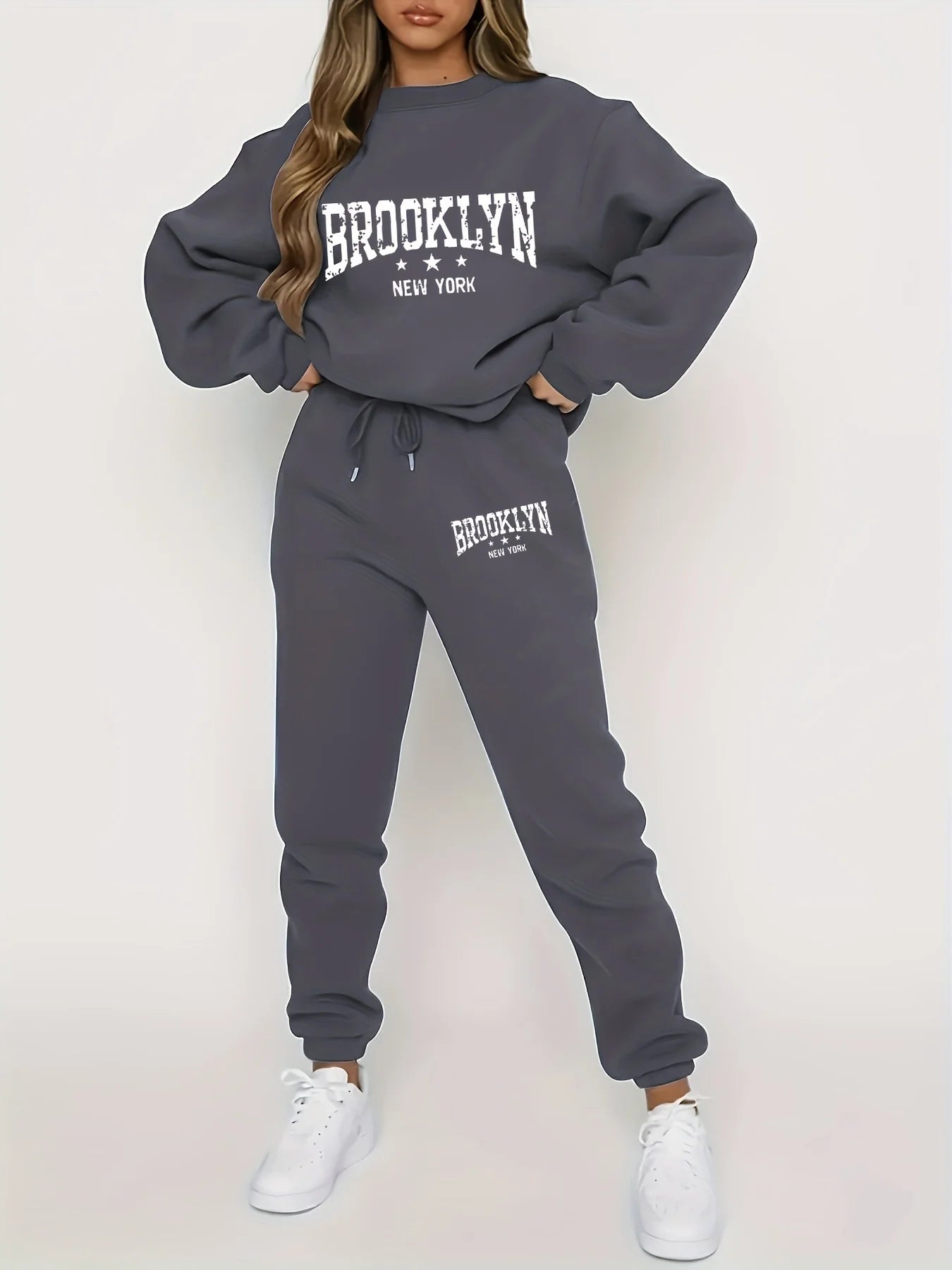 Autumn Winter Women's Sweater Pants Set  Women Hoodie