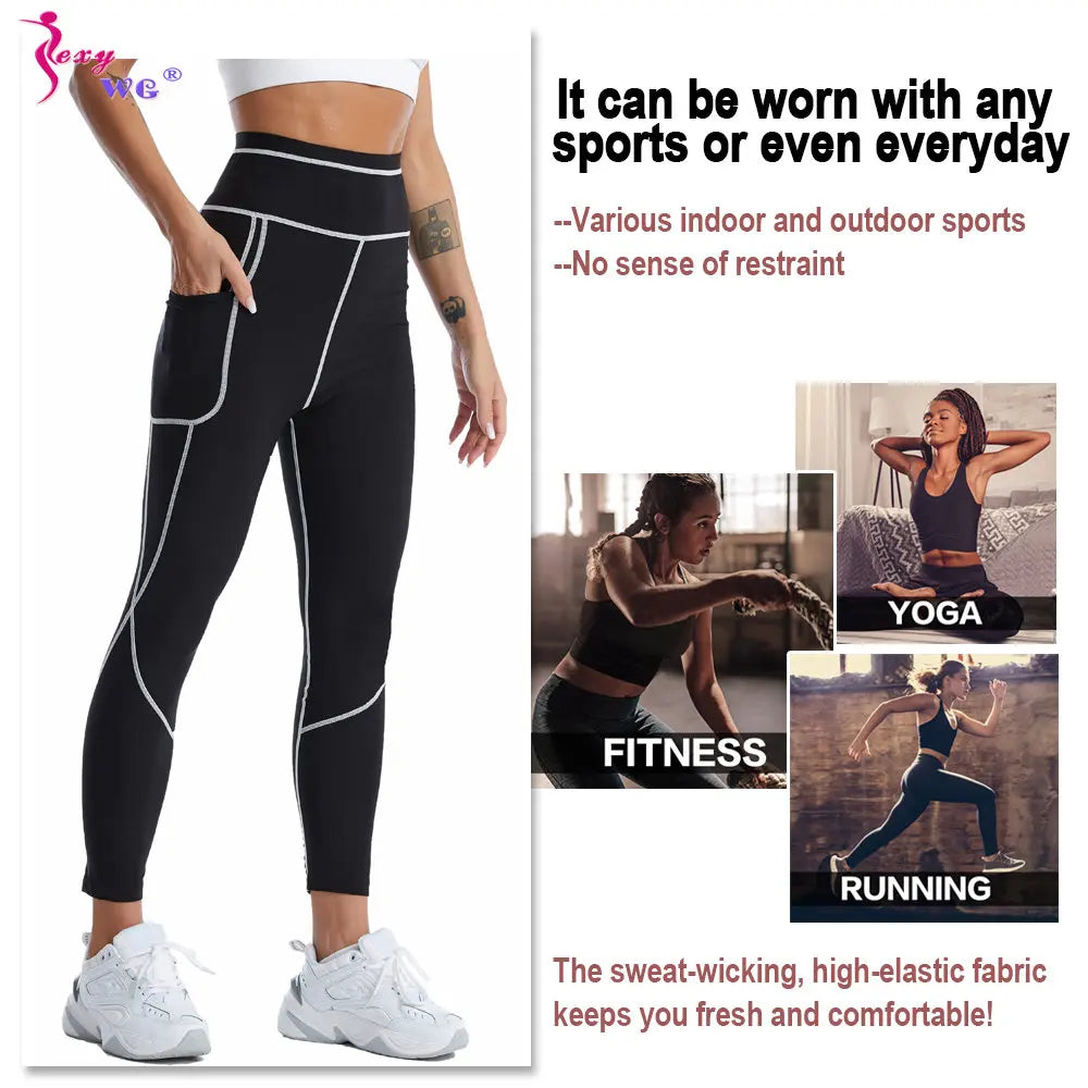 SEXY WG yoga Women Sauna Pants Waist Trainer Leggings
