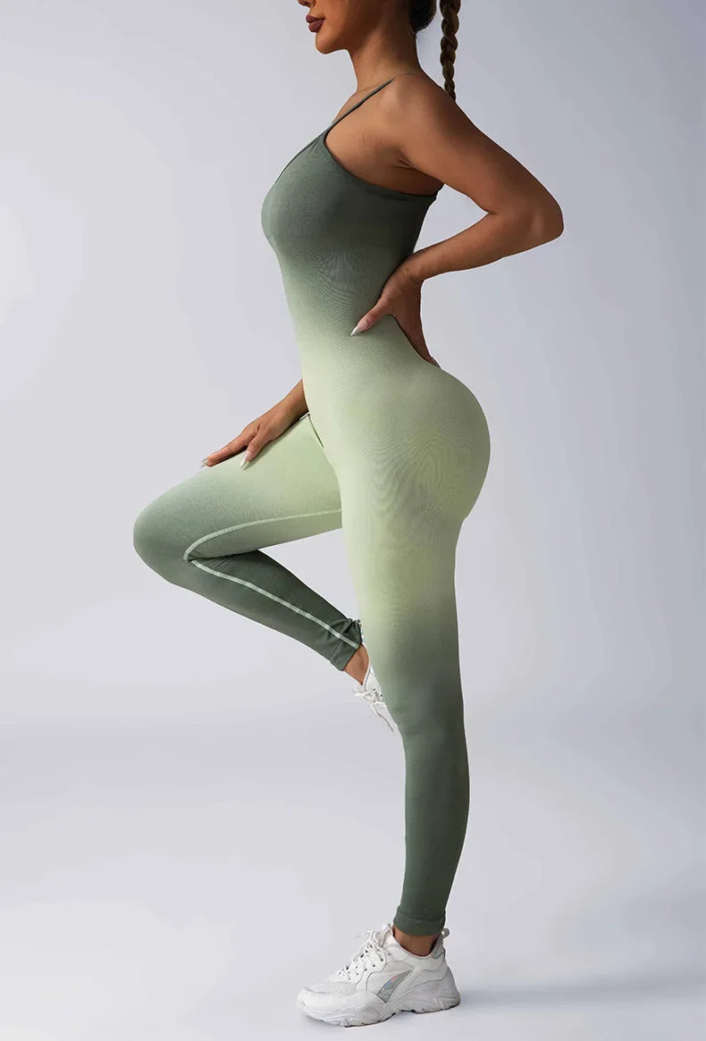 Women Sport Set Fitness Green  sport Yoga  Tracksuit
