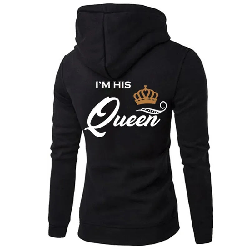 Printing Her King or His Queen Lover Hoodies