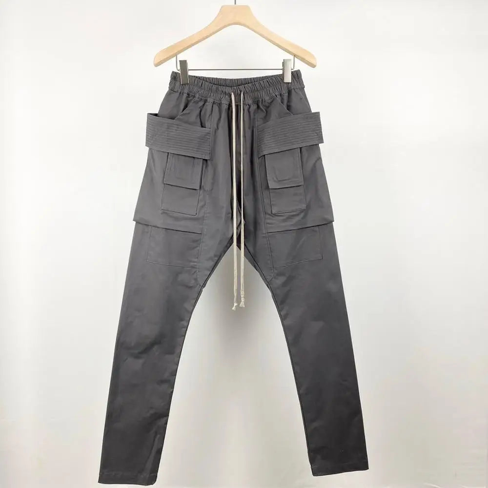 Owen Seak Men Casual Pants Gothic Men's Harem Sweatpants Cargo Summer Cross Lightweight Solid Loose Black Pants Size XL