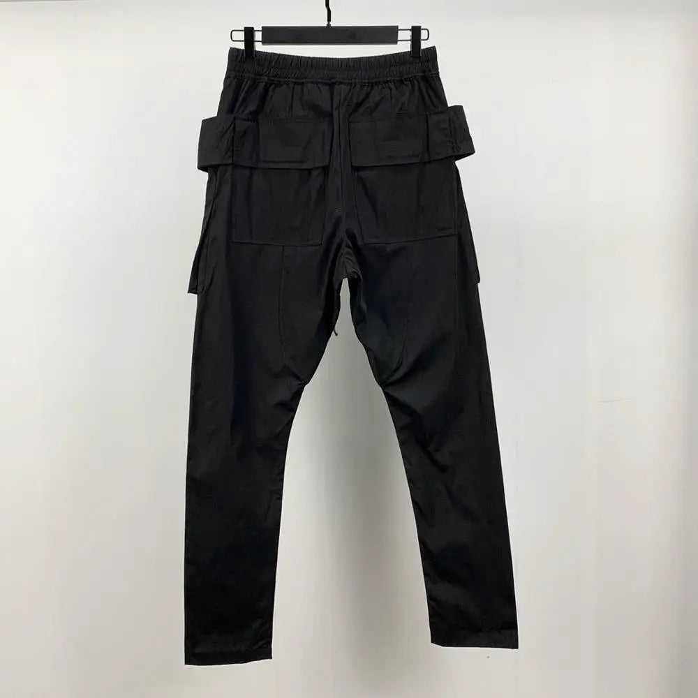 Owen Seak Men Casual Pants Gothic Men's Harem Sweatpants Cargo Summer Cross Lightweight Solid Loose Black Pants Size XL