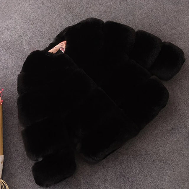 Girls Faux Fur Coat Winter Children Girls Long Sleeve