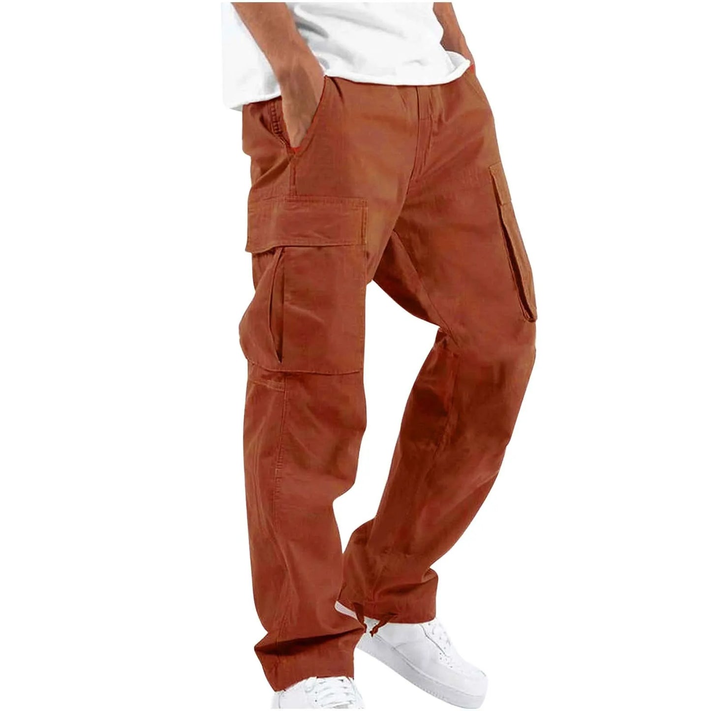 eep blue workwear pants with classic multi pocket design, featuring large capacity three-dimensional pockets on both thighs pair