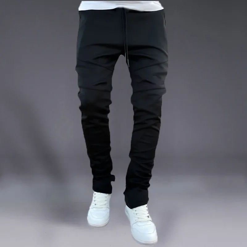 Sport Pants Men's Korean Autumn Bunched Ankle Pants Stretch Slim Schoolbag Bag Fashion Brand Running Casual Long Pants