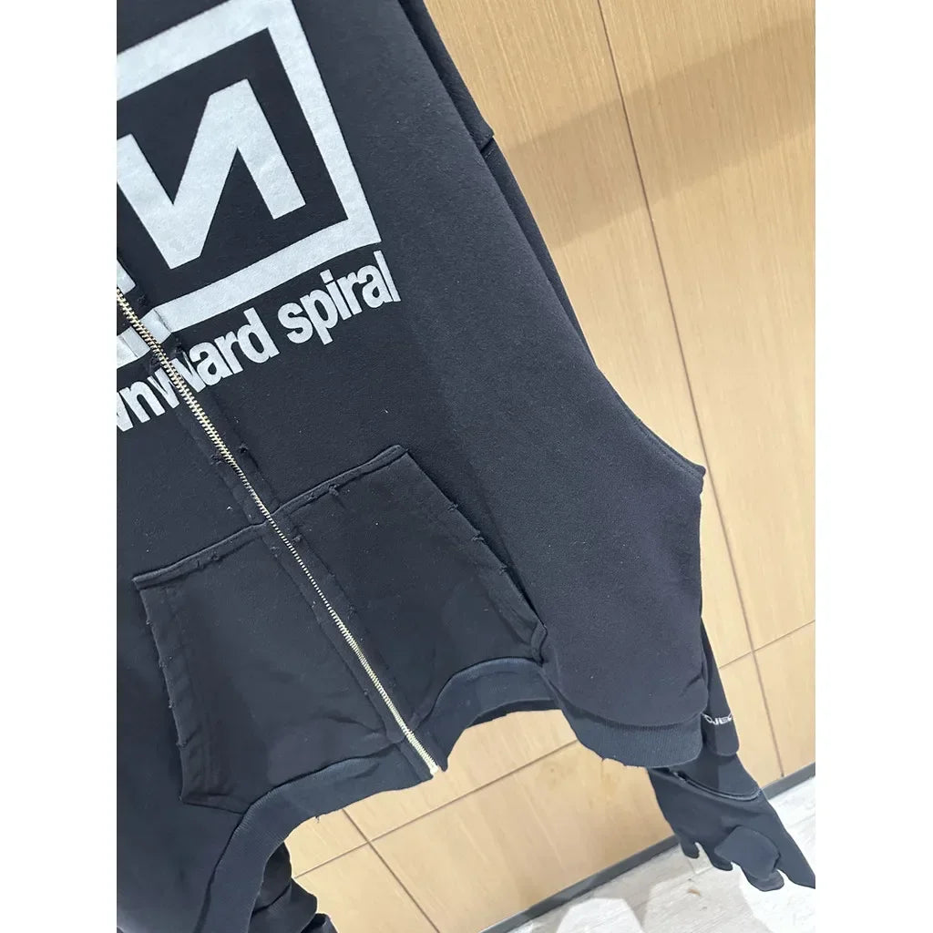 Black Project G/R Long Sleeve Zipper Loose Hoodie Men Women High Quality Band Winter Perform Glove Design Sweatshirts Pullovers