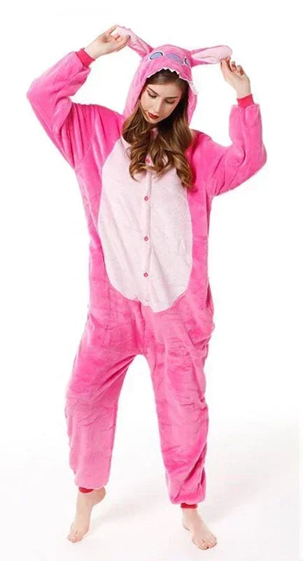 Winter Adult Jumpsuit Men's and Women's Sleepwear Set