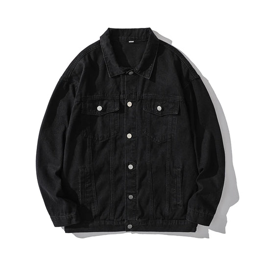 2025 New Fleece-Lined Denim Jacket Men's Loose Fit Warm Work Clothes Trendy Korean Style Casual Thickened Jacket