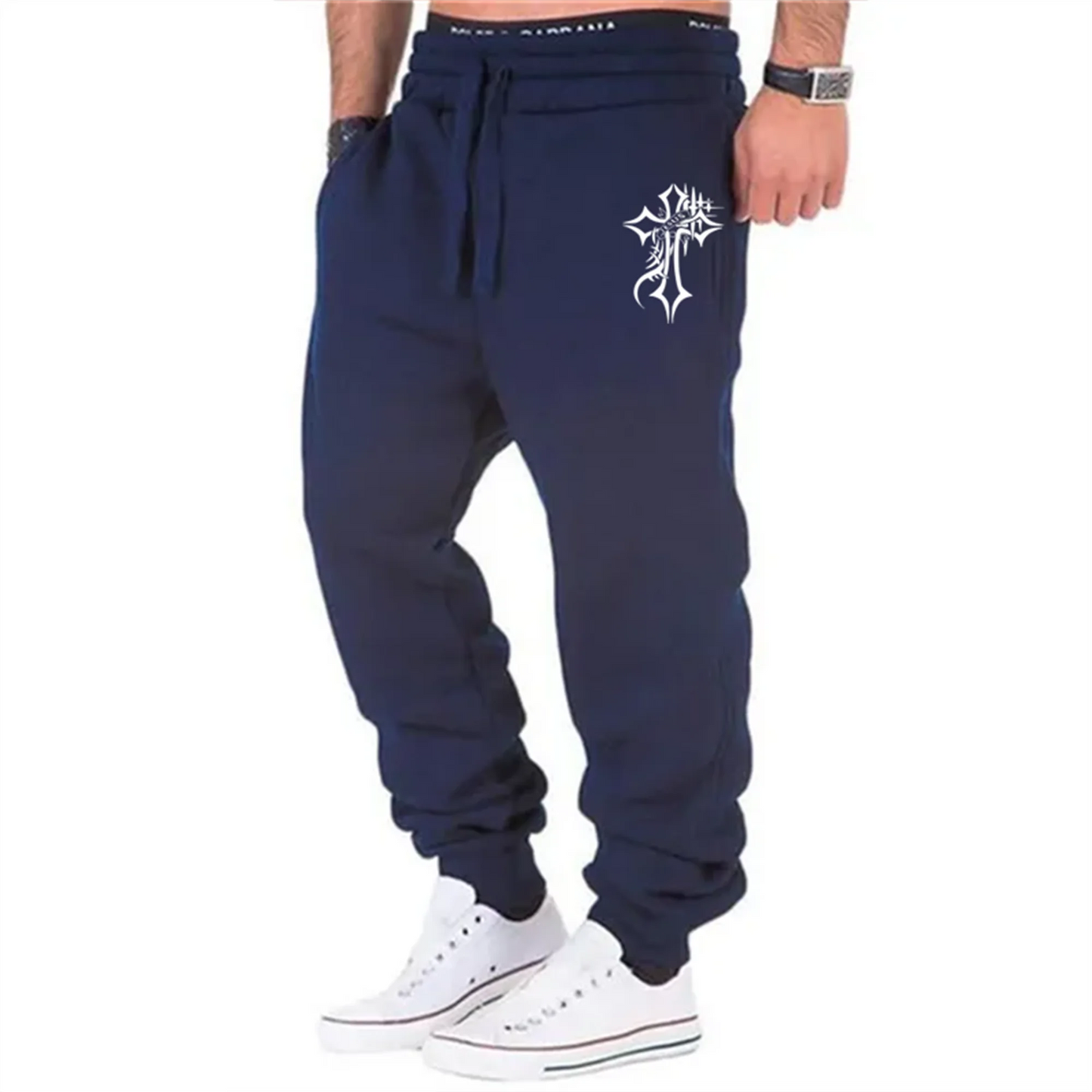Men's Cross Sweatpants High-quality loose cotton pants jogging pants casual fitness jogging pants four seasons models sweatpants