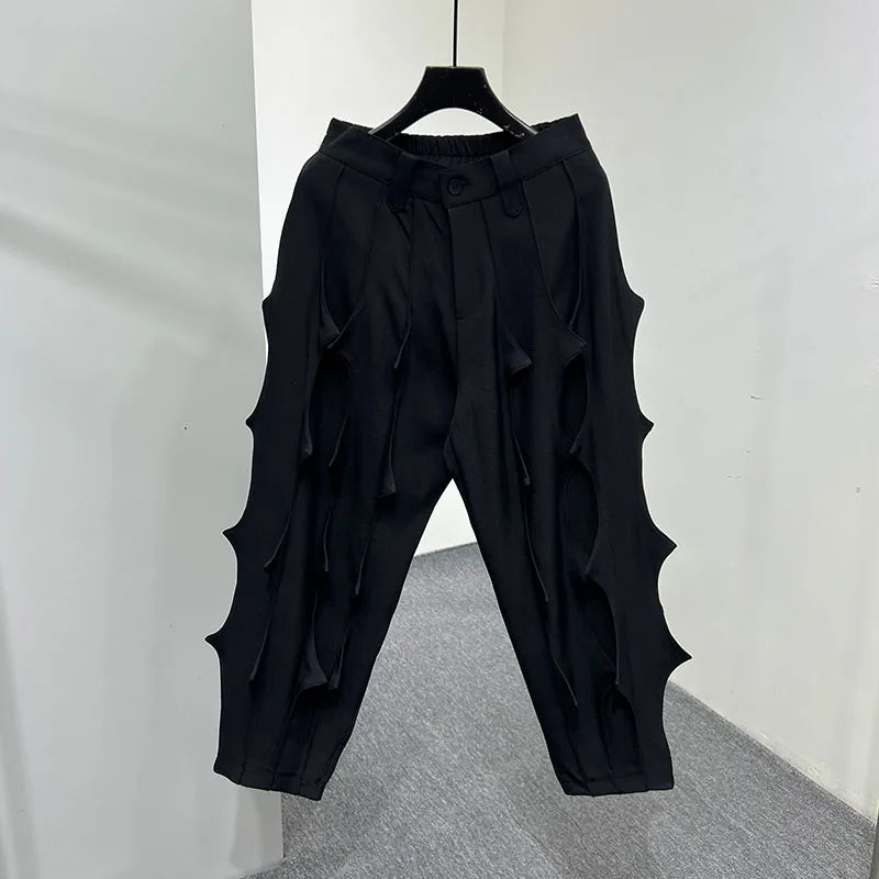 Men's 2025 Spring New Three-dimensional Design Niche Cargo Pants Personality Multi-level Trendy Zipper Chic Pleated Haren Pants