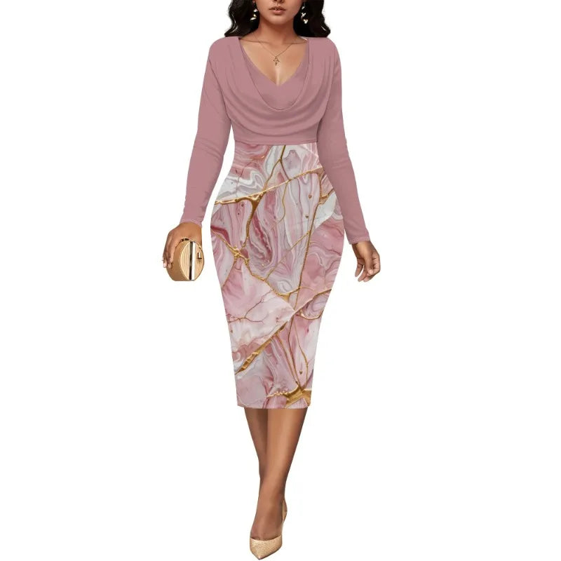 Womens Midi Dresses Church Dresses Long Sleeve