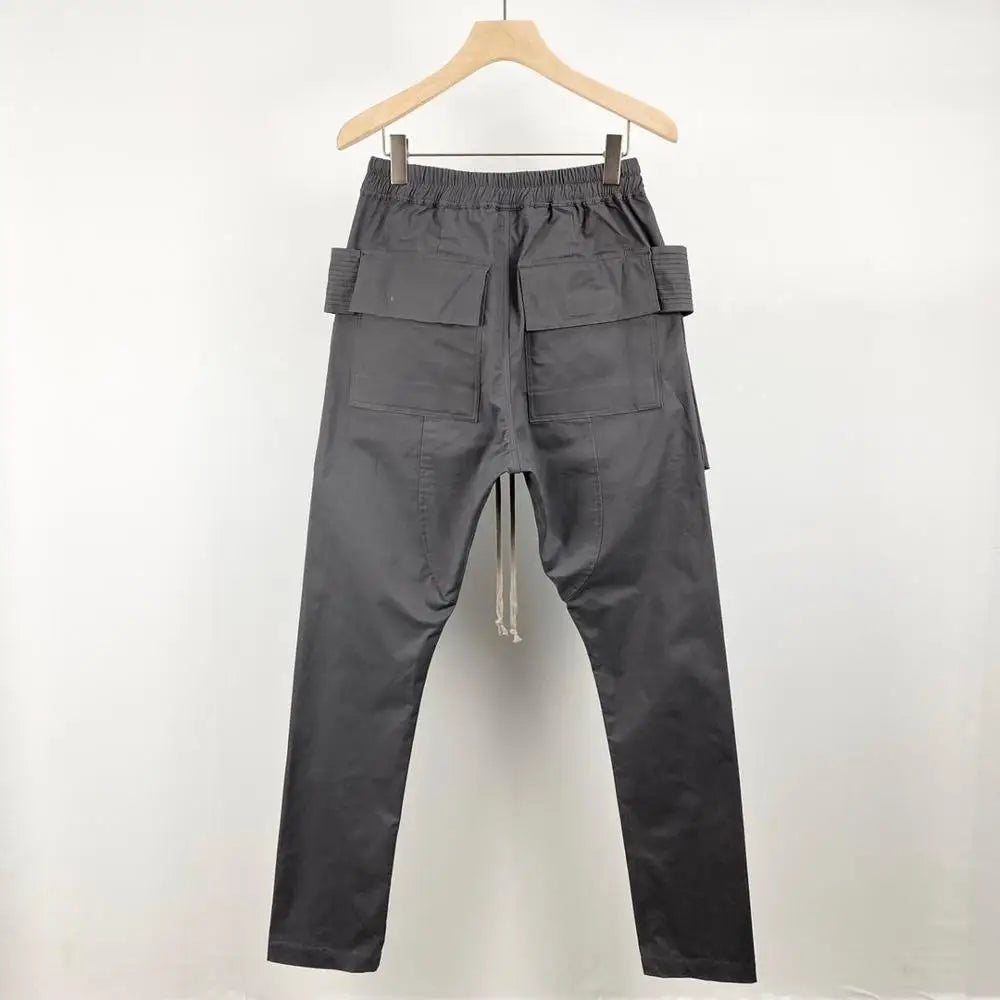 Owen Seak Men Casual Pants Gothic Men's Harem Sweatpants Cargo Summer Cross Lightweight Solid Loose Black Pants Size XL