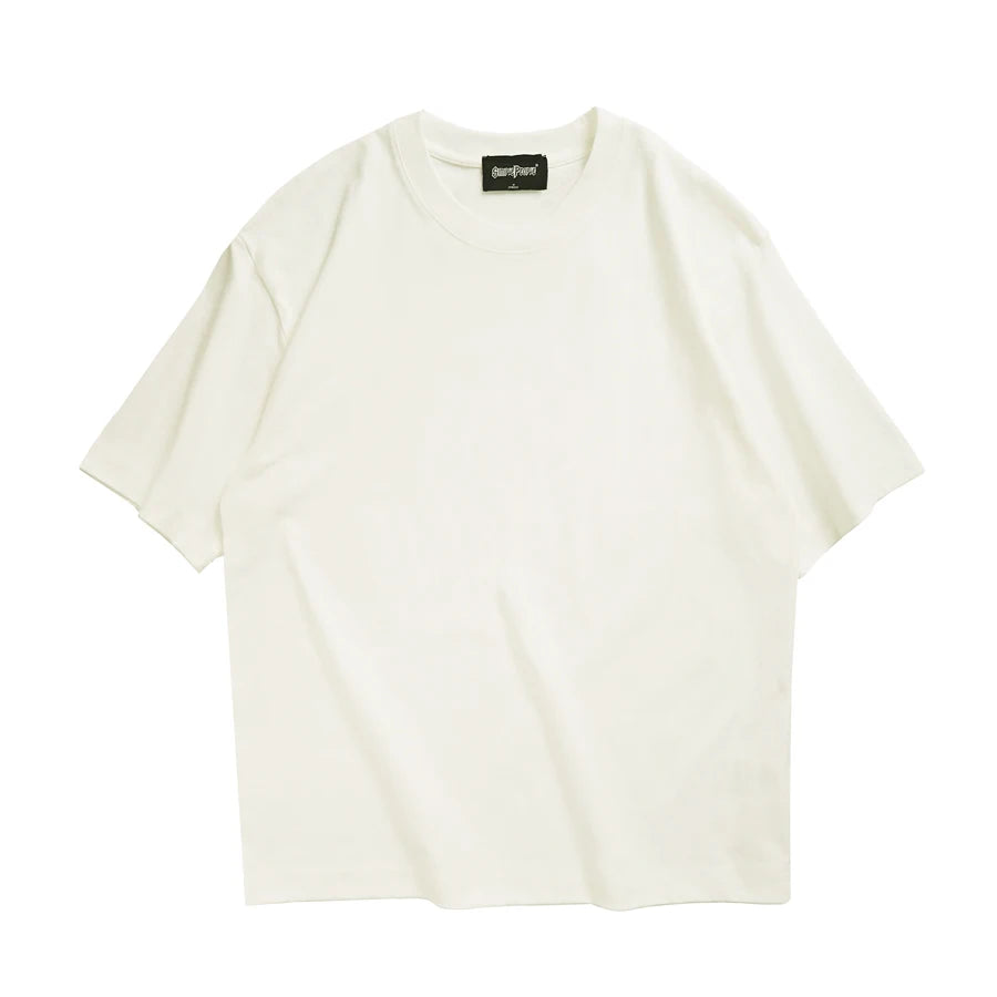 100% Cotton Men's Women Summer T-shirt Loose Short-sleeved Casual Basic T-Shirt Round Neck Solid Color Breathable Unisex Tops