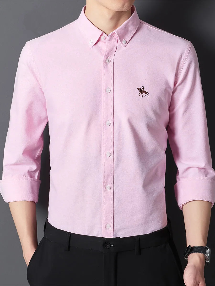 Plus 5XL 6XL Mens Oxford Shirts 100% Cotton Spring Long Sleeve