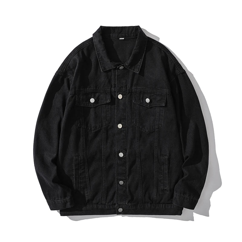 2025 New Fleece-Lined Denim Jacket Men's Loose Fit Warm Work Clothes Trendy Korean Style Casual Thickened Jacket