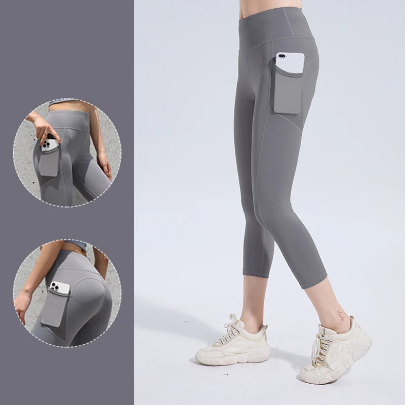 N Women's High Waist Elastic Sports Hip Shorts Yoga Peach Hip Tights