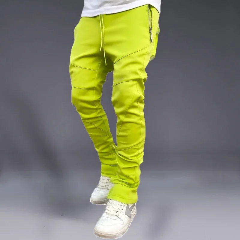 Sport Pants Men's Korean Autumn Bunched Ankle Pants Stretch Slim Schoolbag Bag Fashion Brand Running Casual Long Pants