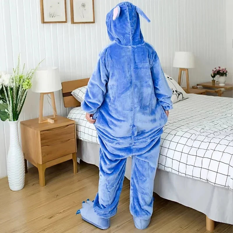 Winter Adult Jumpsuit Men's and Women's Sleepwear Set