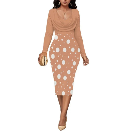 Womens Midi Dresses Church Dresses Long Sleeve