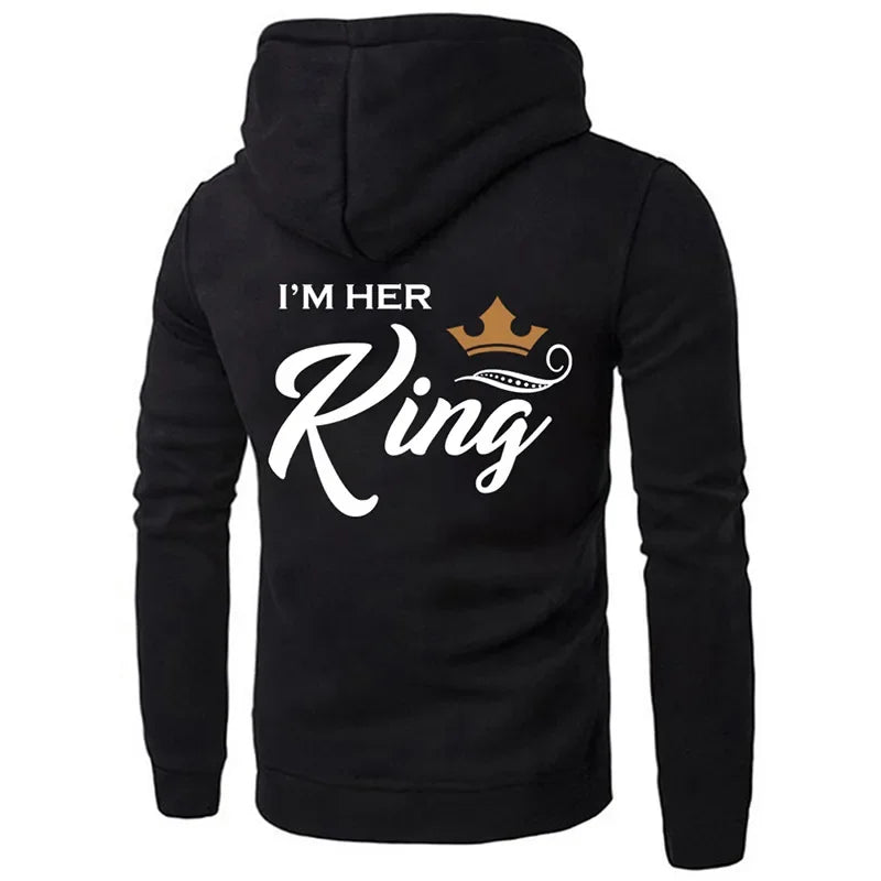 Printing Her King or His Queen Lover Hoodies