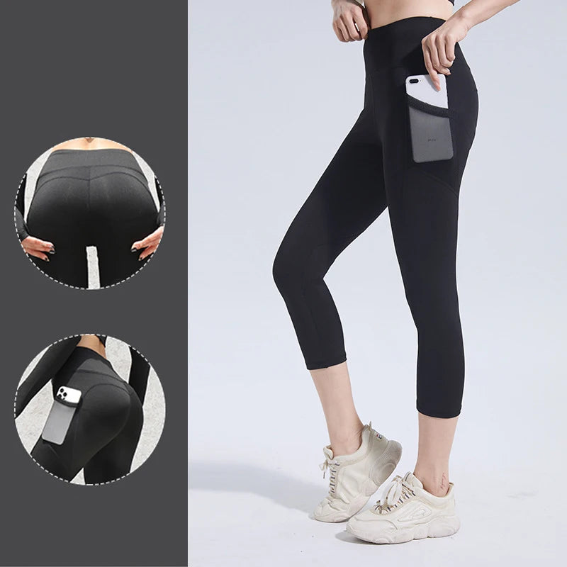 N Women's High Waist Elastic Sports Hip Shorts Yoga Peach Hip Tights