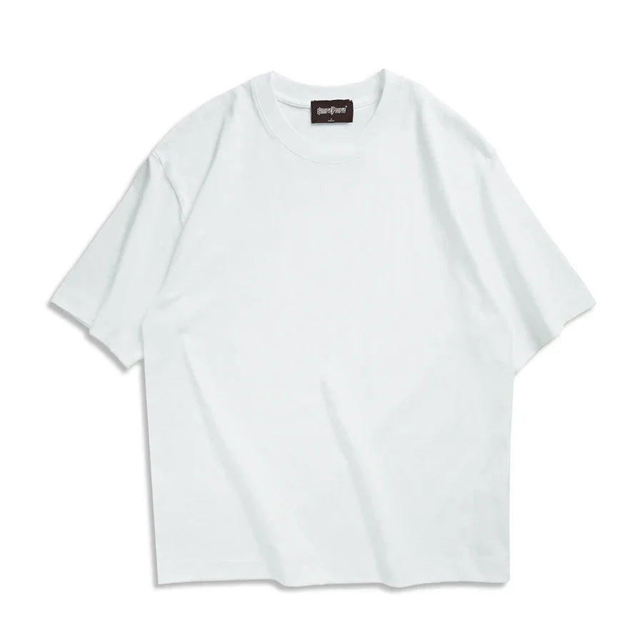 100% Cotton Men's Women Summer T-shirt Loose Short-sleeved Casual Basic T-Shirt Round Neck Solid Color Breathable Unisex Tops