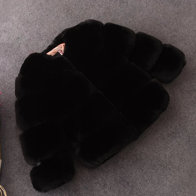 Girls Faux Fur Coat Winter Children Girls Long Sleeve