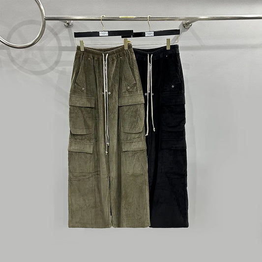 Owen Seak Men Cargo Pants Casual Loose Gothic Men's Sweatpants Autumn Solid Black Long Pants Size XL