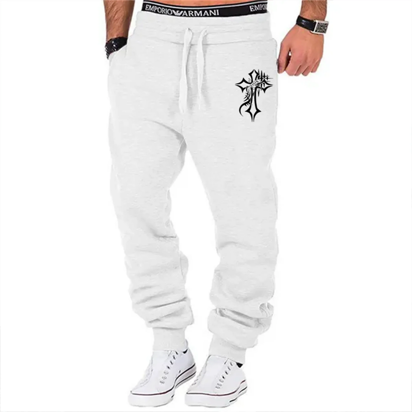 Men's Cross Sweatpants High-quality loose cotton pants jogging pants casual fitness jogging pants four seasons models sweatpants