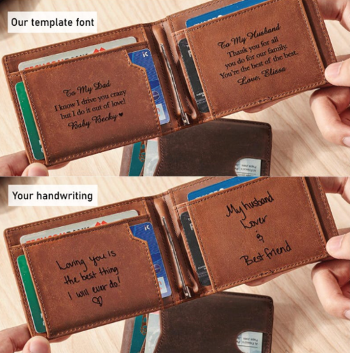 Slim Wallet With Handwriting