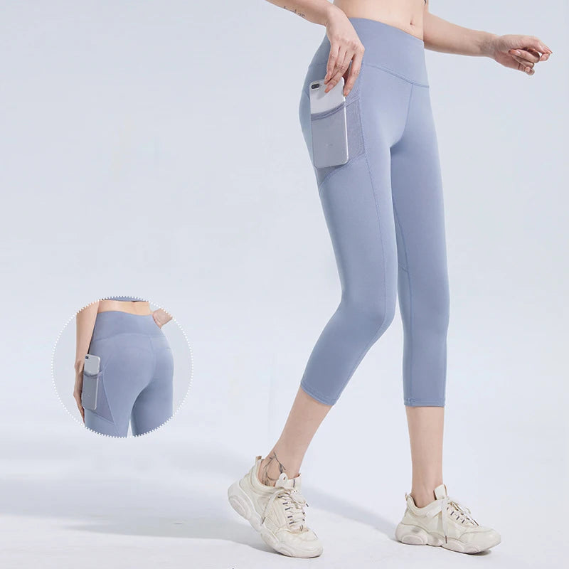 N Women's High Waist Elastic Sports Hip Shorts Yoga Peach Hip Tights