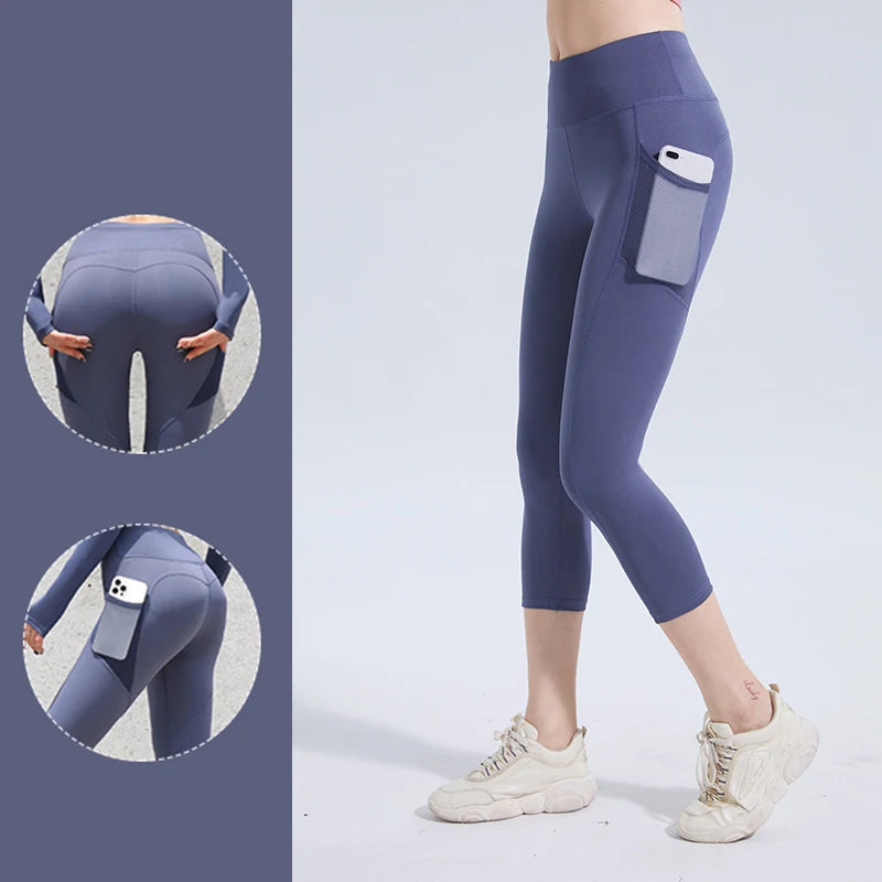 N Women's High Waist Elastic Sports Hip Shorts Yoga Peach Hip Tights