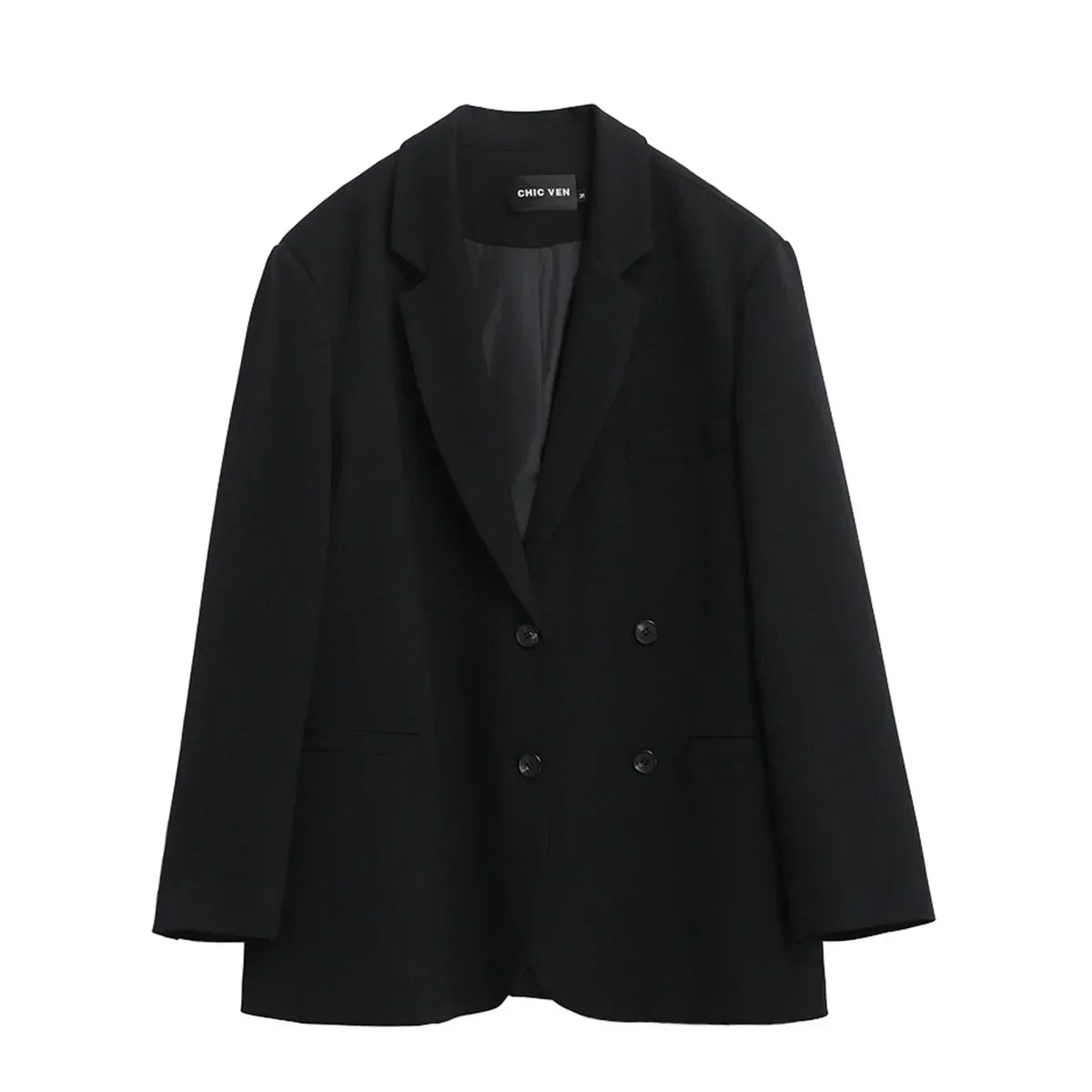CHIC VEN Women's Blazer Korean Casual Solid Long Sleeve Coats All-match Office Lady Elegant Fashion Clothing Spring Autumn 2023