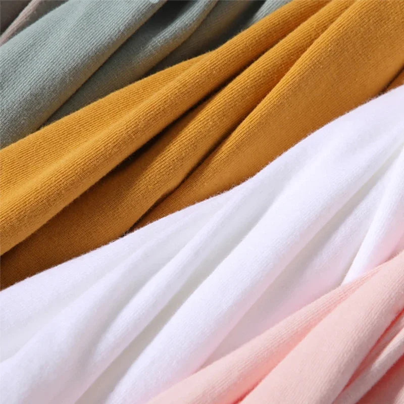 100% Cotton Men's Women Summer T-shirt Loose Short-sleeved Casual Basic T-Shirt Round Neck Solid Color Breathable Unisex Tops