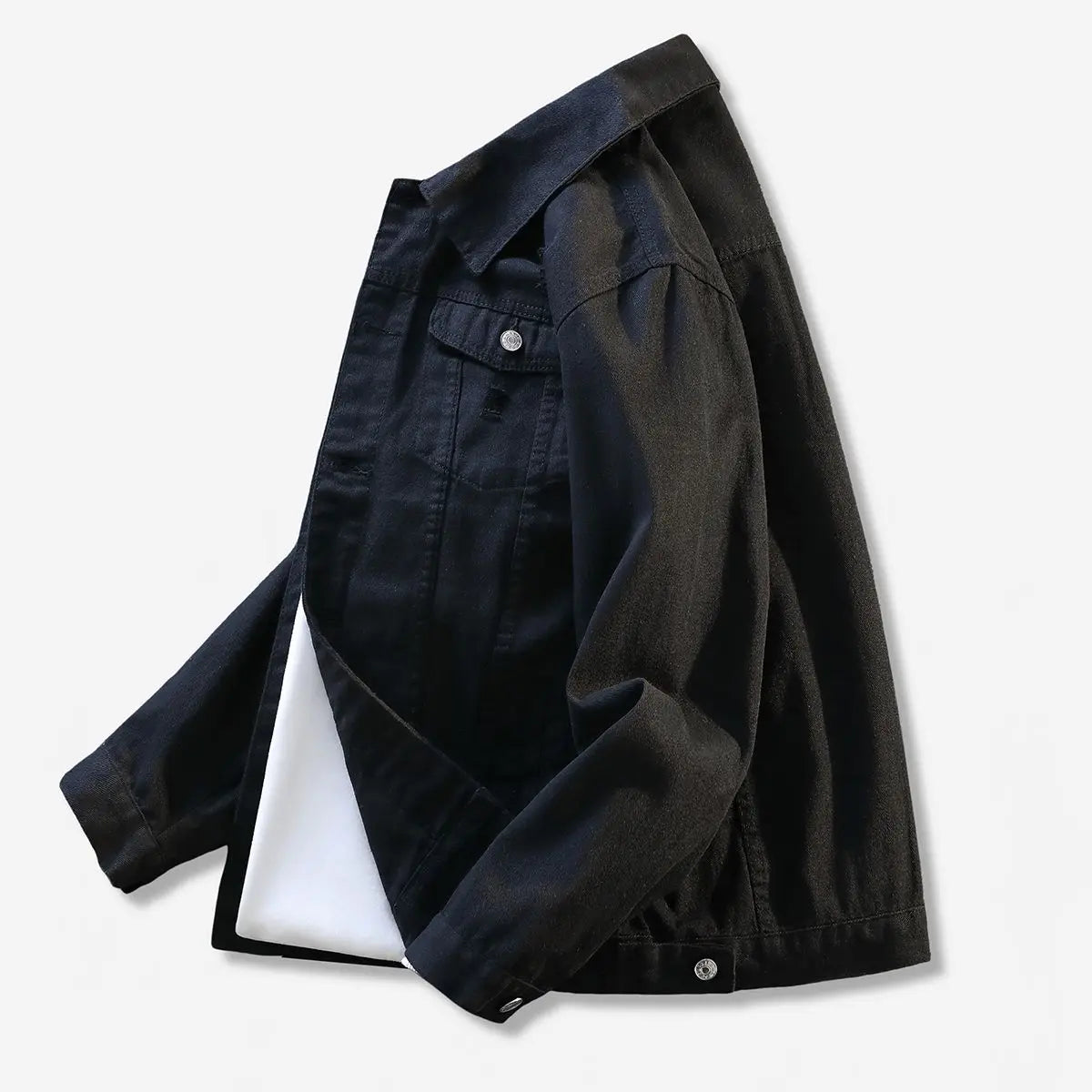 2025 Autumn Ripped Hole Vintage Men's Denim Jackets Washed Distressed Y2K Fashion Light Blue Black Turn-down Collar Jean Clothes