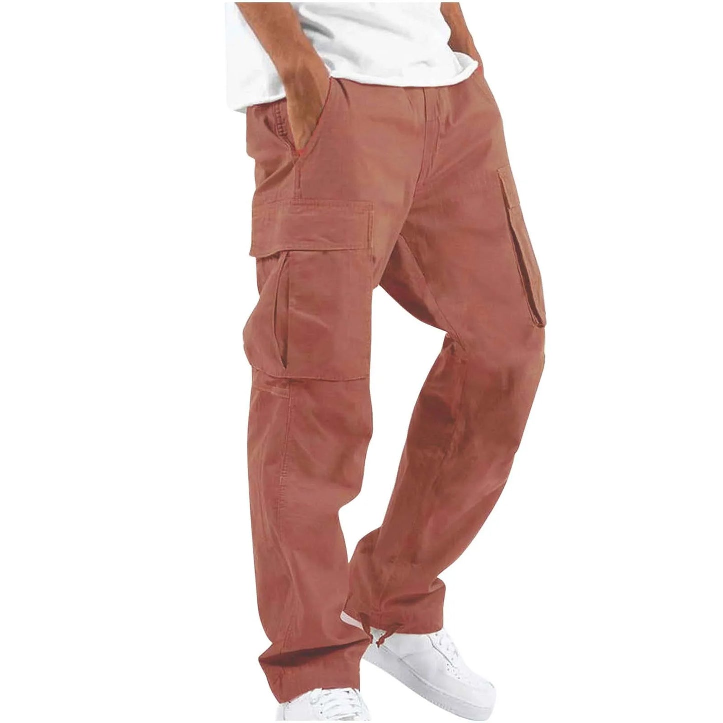 eep blue workwear pants with classic multi pocket design, featuring large capacity three-dimensional pockets on both thighs pair