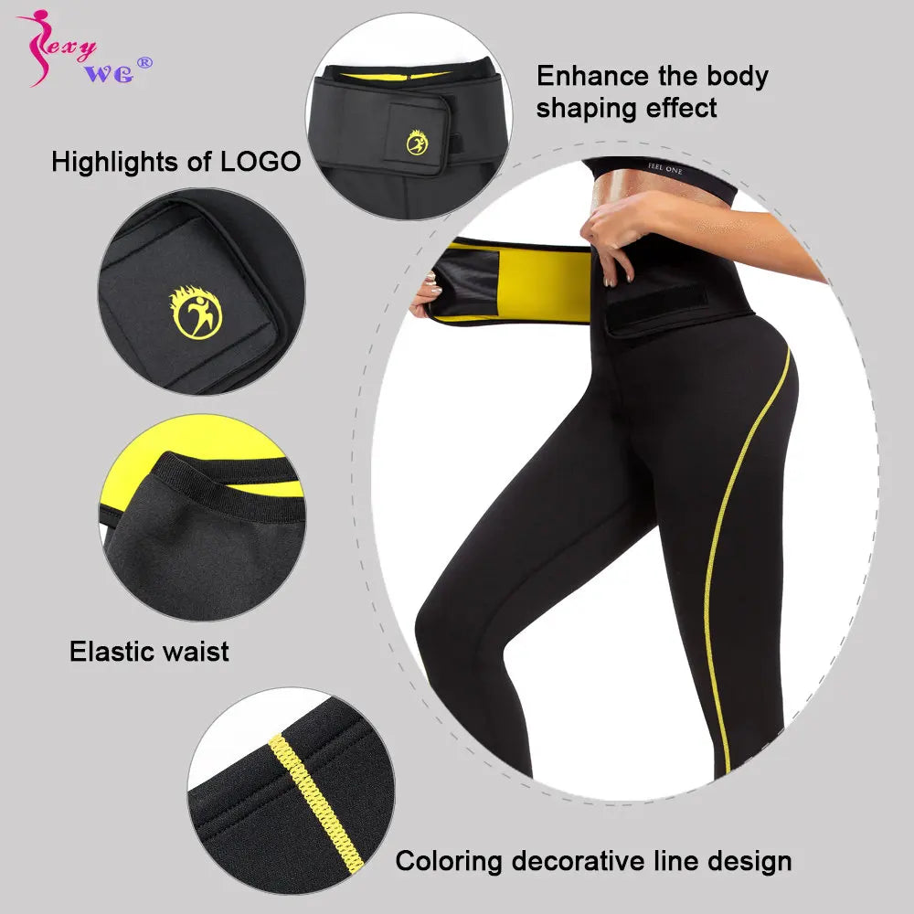 SEXY WG yoga Women Sauna Pants Waist Trainer Leggings