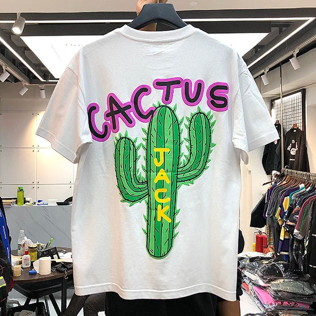 New luxury Cactus Jack Hip Hop Tshirts Travis 2025 Men's Hip Hop Cotton T-Shirt Streetwear Tee Top